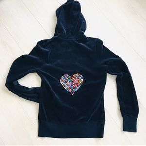 TWISTED HEART!  Rhinestone hoodie - CUTE!!!